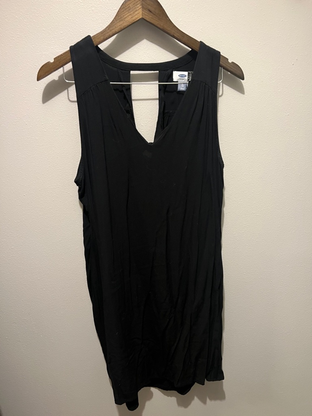 Lightweight Breezy Cotton Black Sleeveless V-Neck Shift Dress Women's
